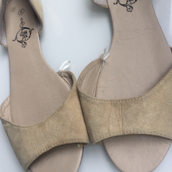 Suede Peep-toe Flats - Picture 3 of 5